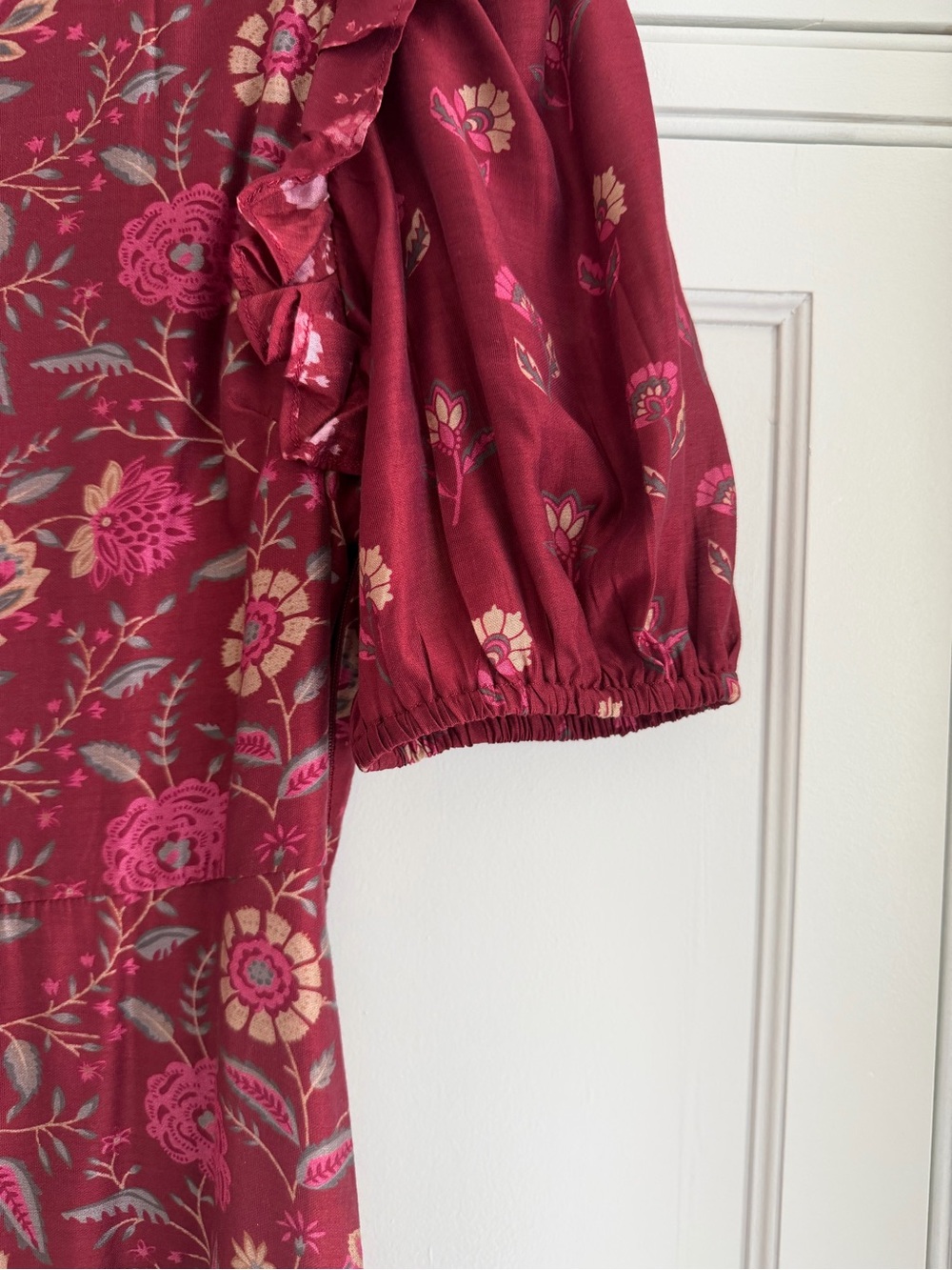 Sea Floral Ruffle Midi Dress - Picture 4 of 11